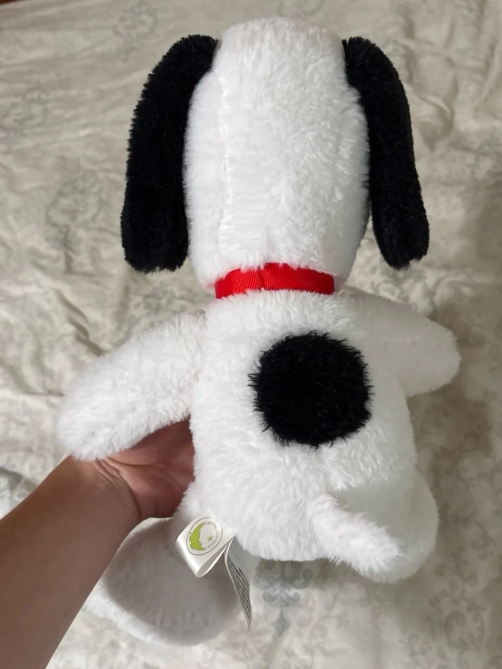 Peanuts White & Black Snoopy Plush with Red Collar